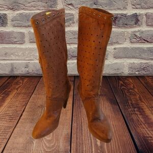 Guess Woman's High Heel Suede Boots, Size: 8.5